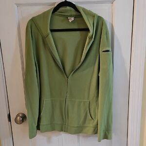 L.L. Bean Moss Green Hooded Zip Jacket